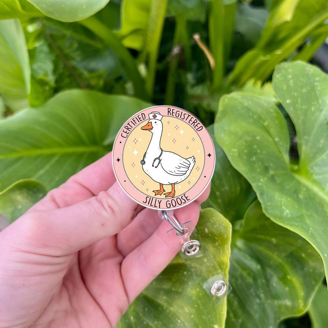 Silly Goose Nurse Badge Reel