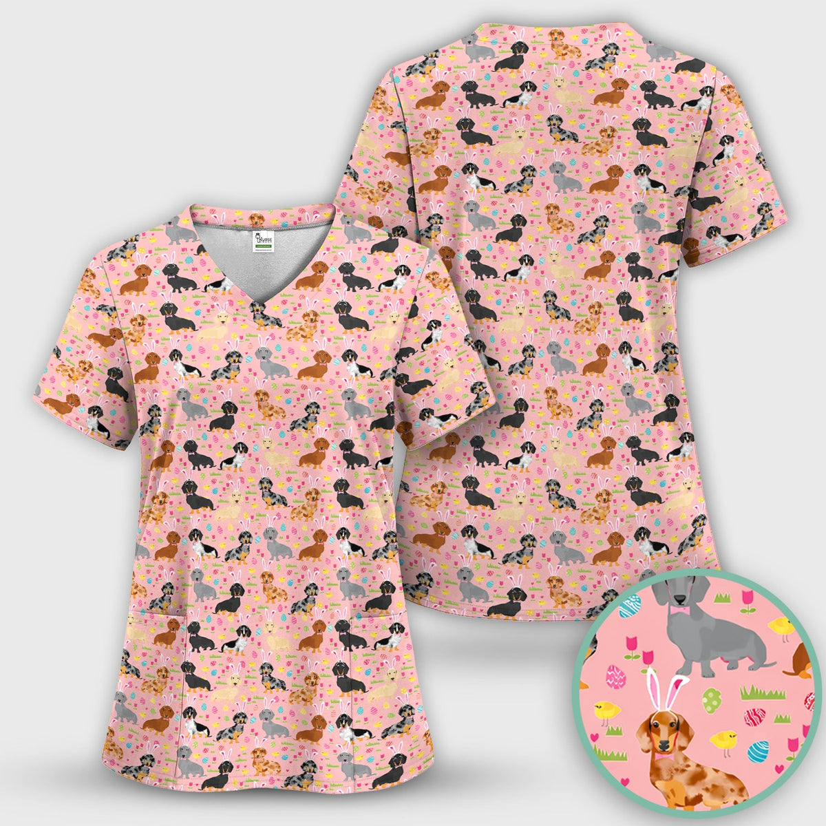 Dachshund Dog Nurse Scrub Set - Easter Gift