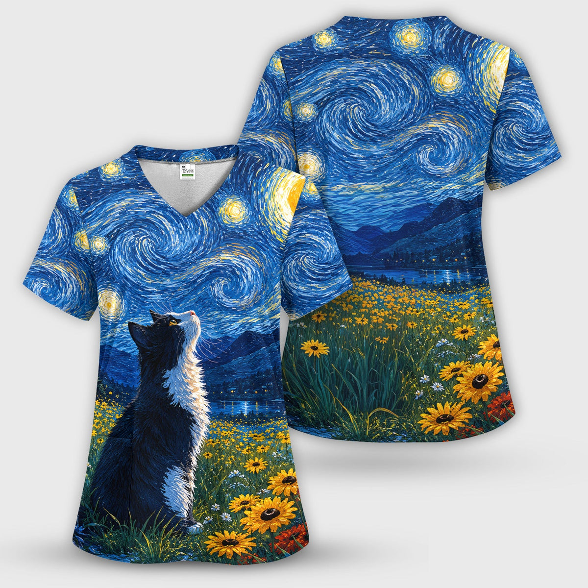 Starry Cat Veterinary Nurse Scrub Set