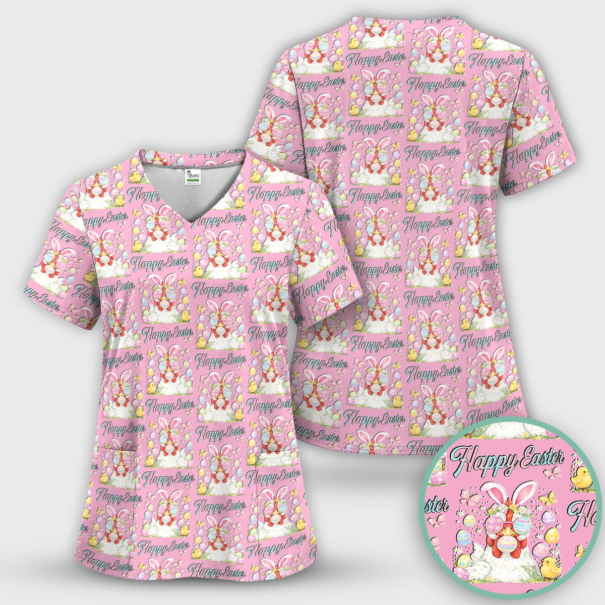 Bunny Eggs Nurse Scrub Set - Easter Gift