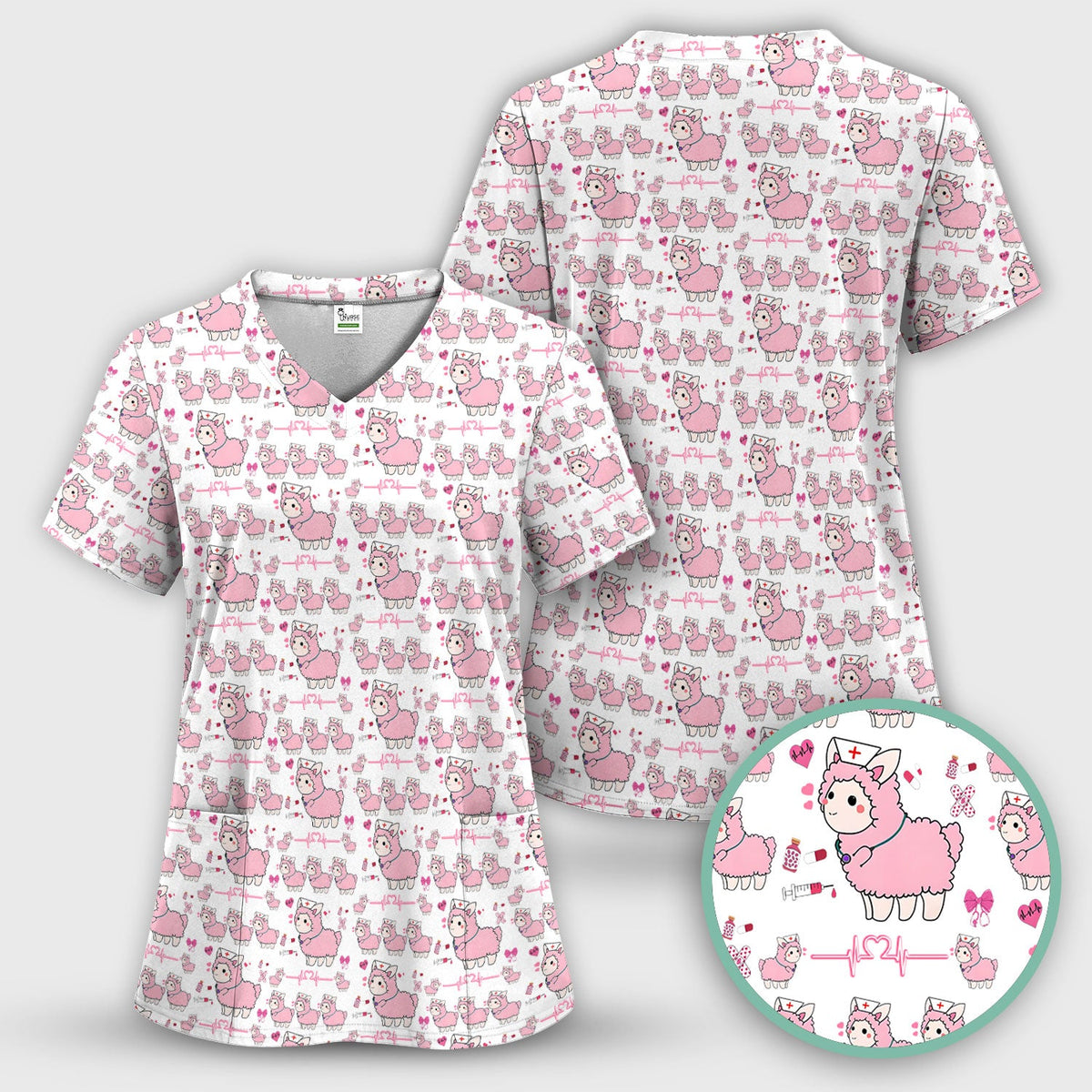 Llama Ain't Got Time For Your Drama Nurse Scrub Top