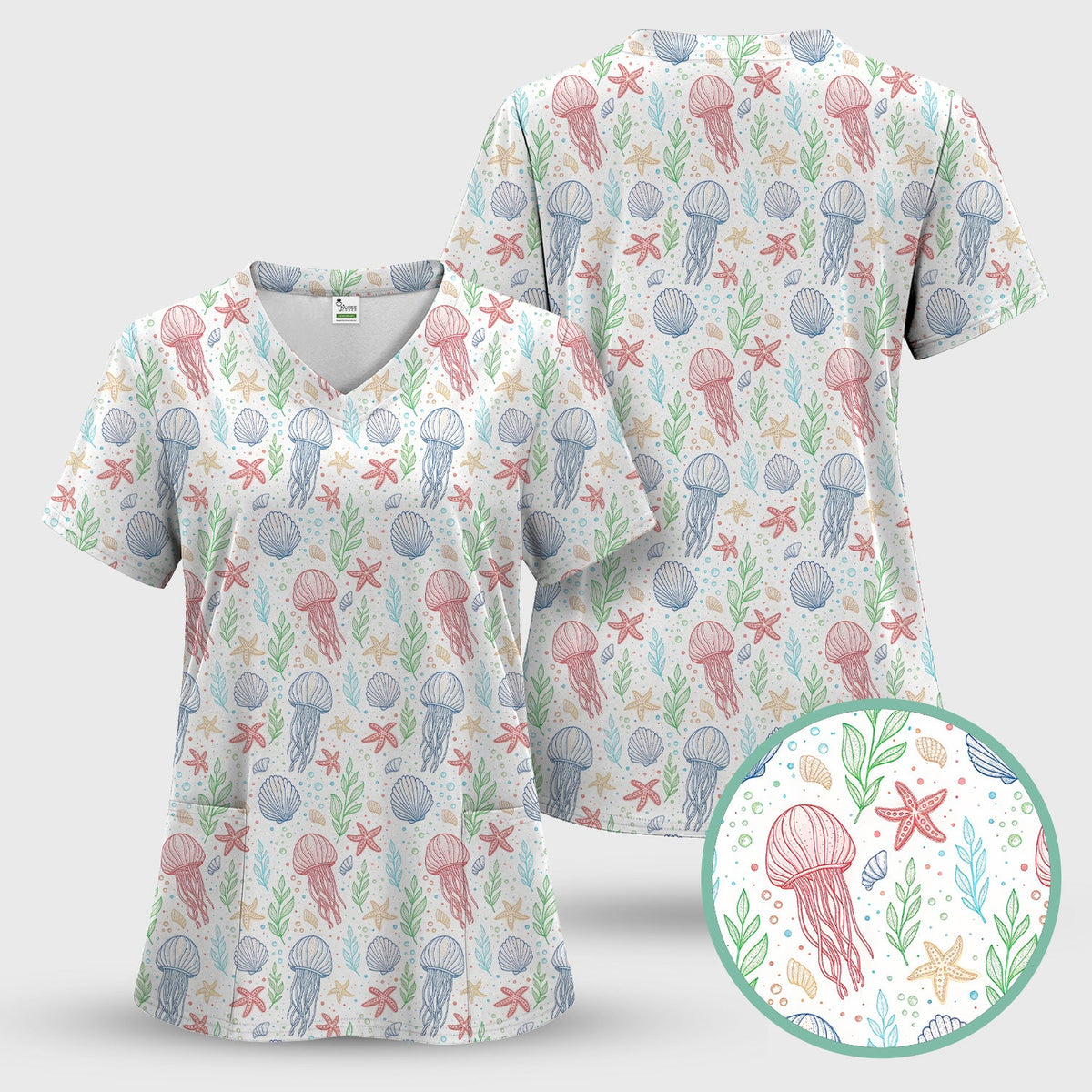 Jellyfish Ocean World Nurse Scrub Set