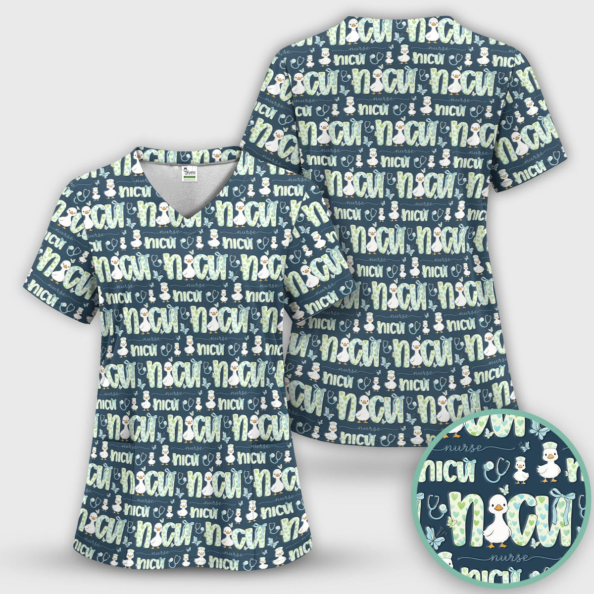 NICU Nurse Duck Scrub Top