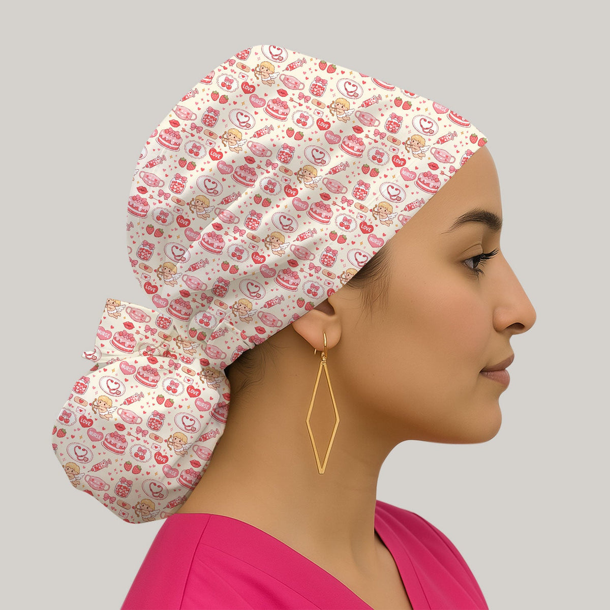 Cupid Valentine Love Scrub Cap