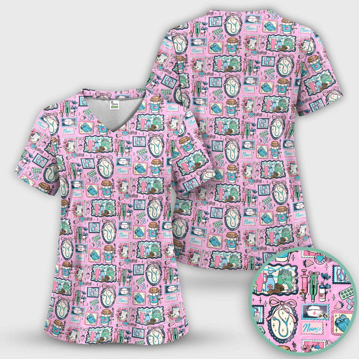 Stethoscope Syringe Frame Nurse Scrub Set
