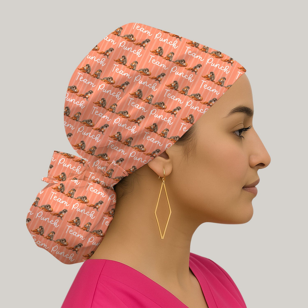 Monkey Team Punch Scrub Cap