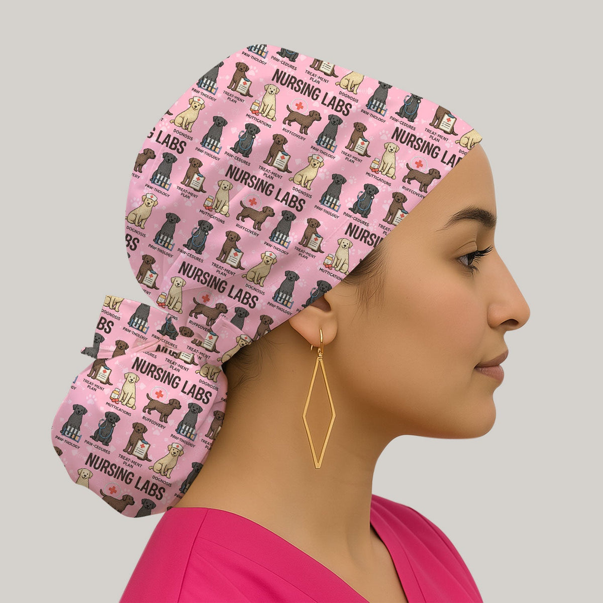 Lab Dog Scrub Cap