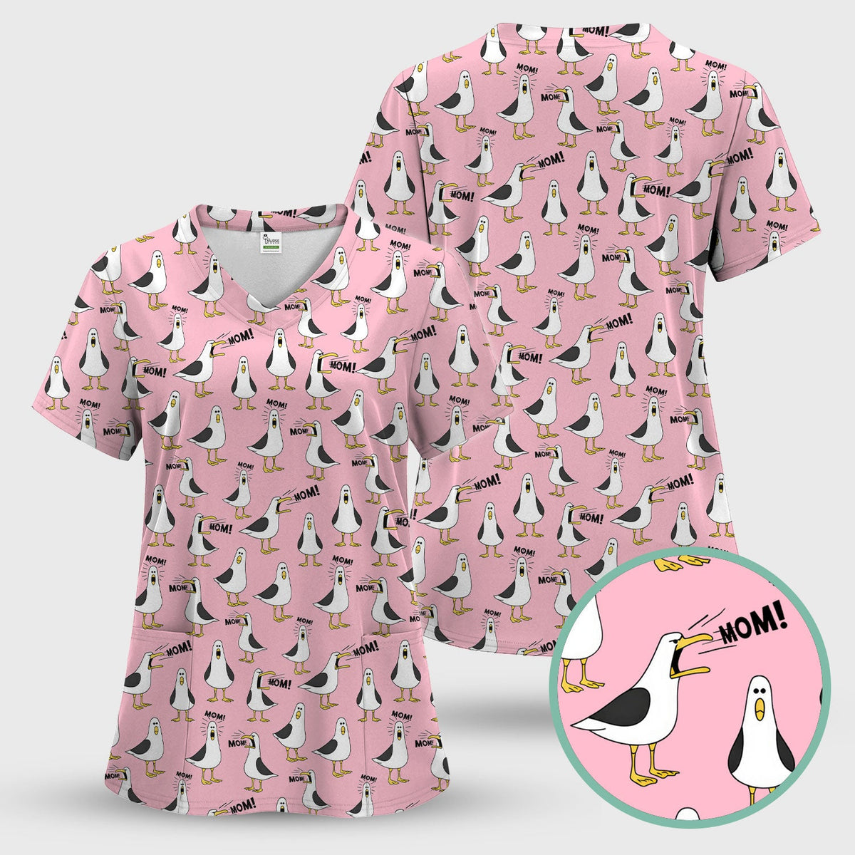 Seagull Mom Nurse Scrub Set