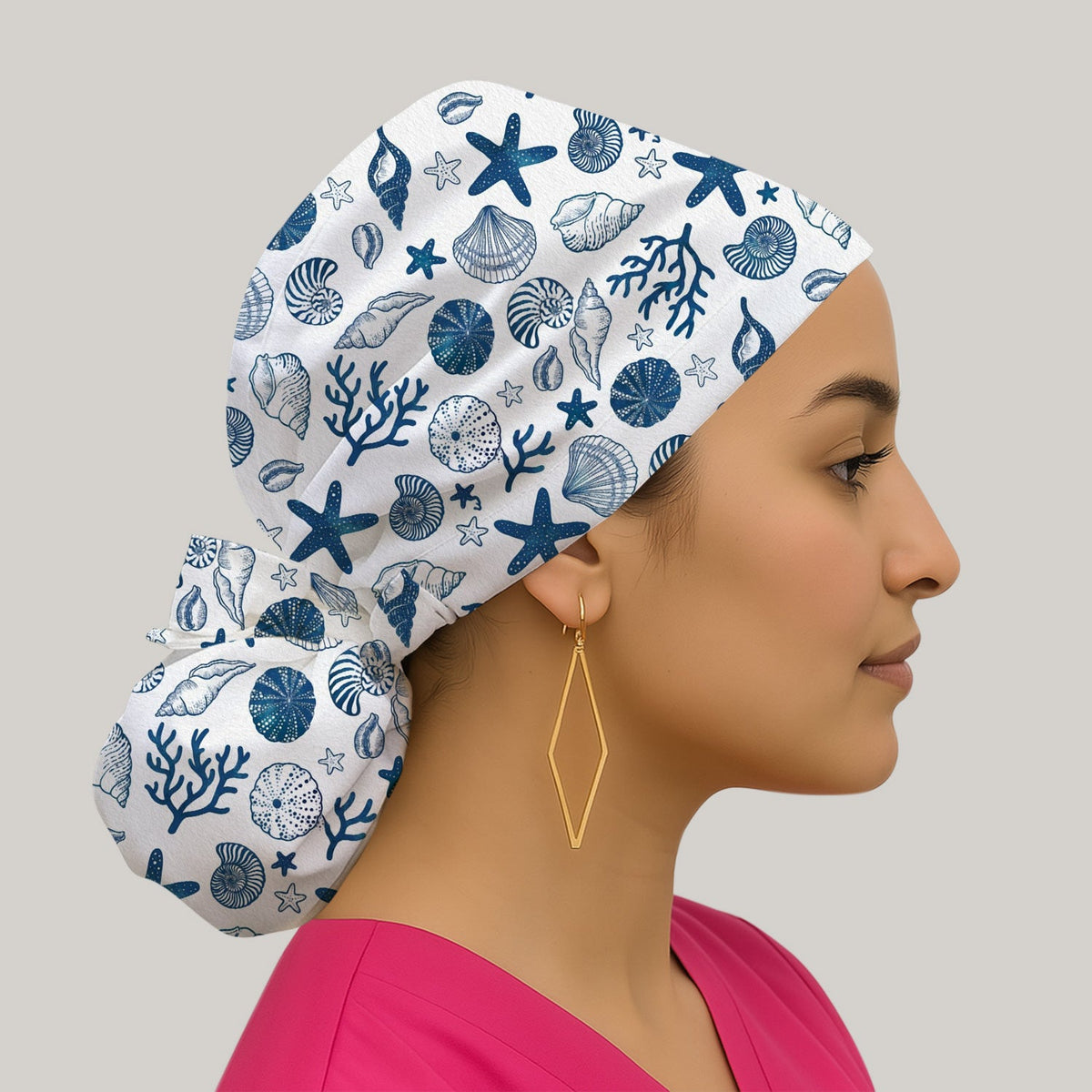 Ocean Shell Starfish Scrub Cap