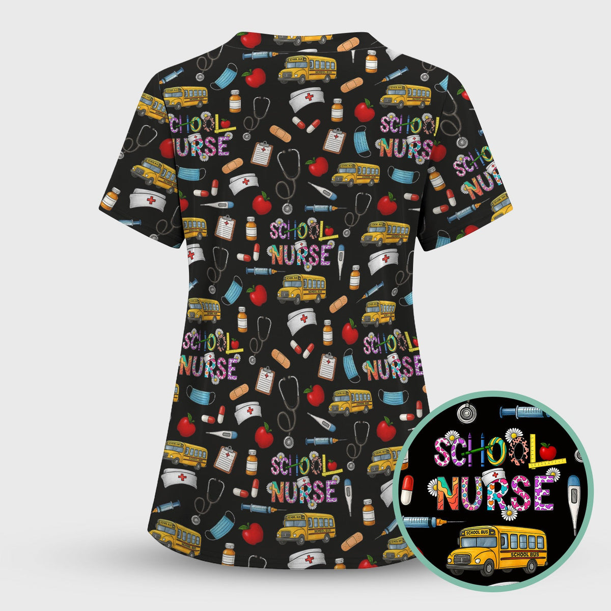 School Life Nurse Scrub Top