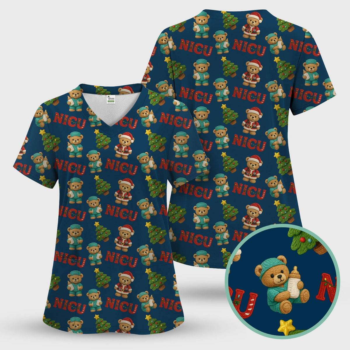 NICU Nurse Teddy Bear Scrub Set - Christmas Gift
