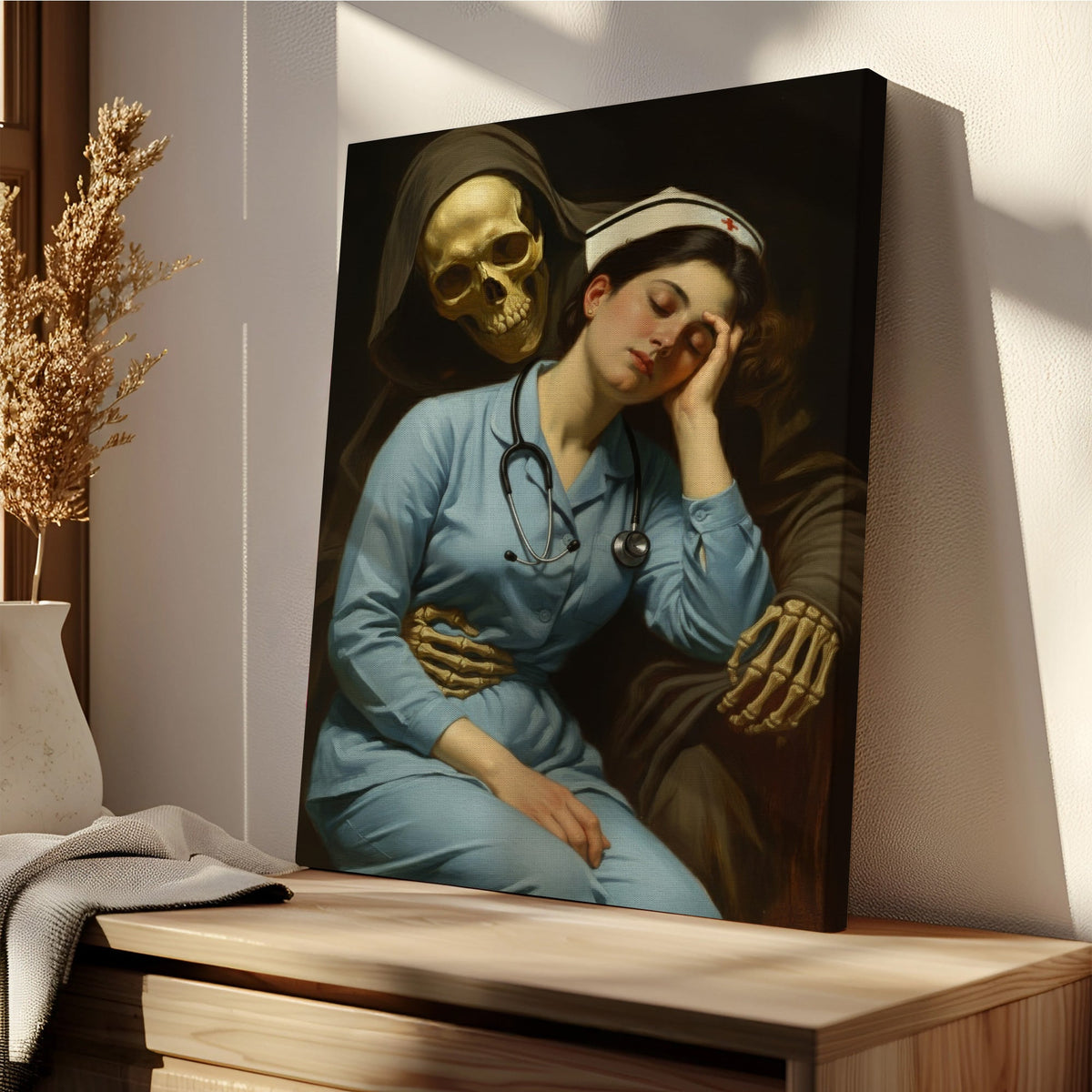 Gothic Grim Reaper Nurse Canvas