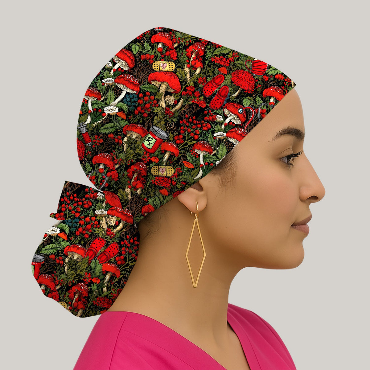 Red Mushroom Forest Scrub Cap