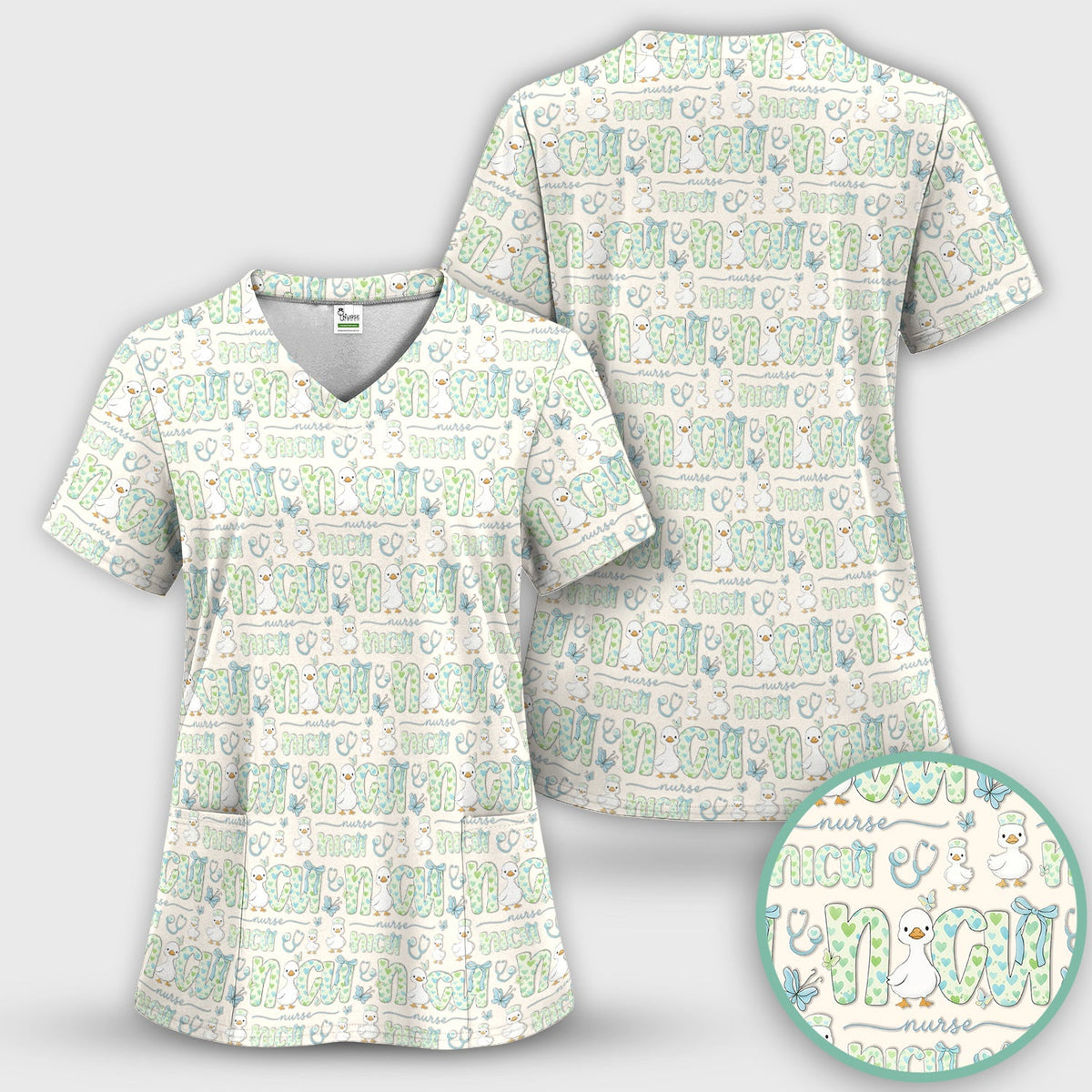 NICU Nurse Duck Scrub Top