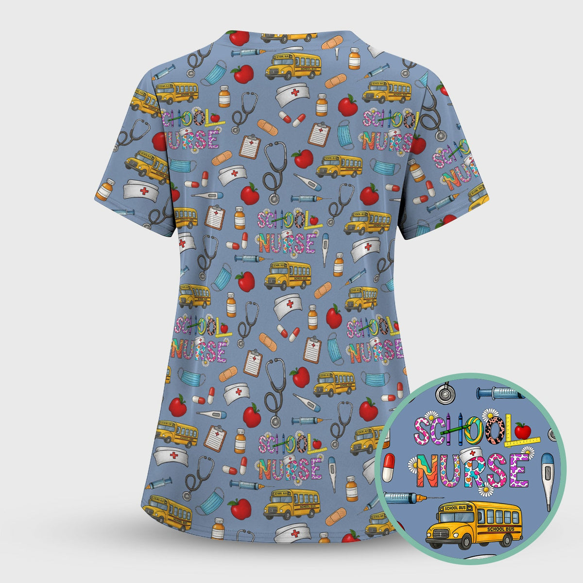 School Life Nurse Scrub Top