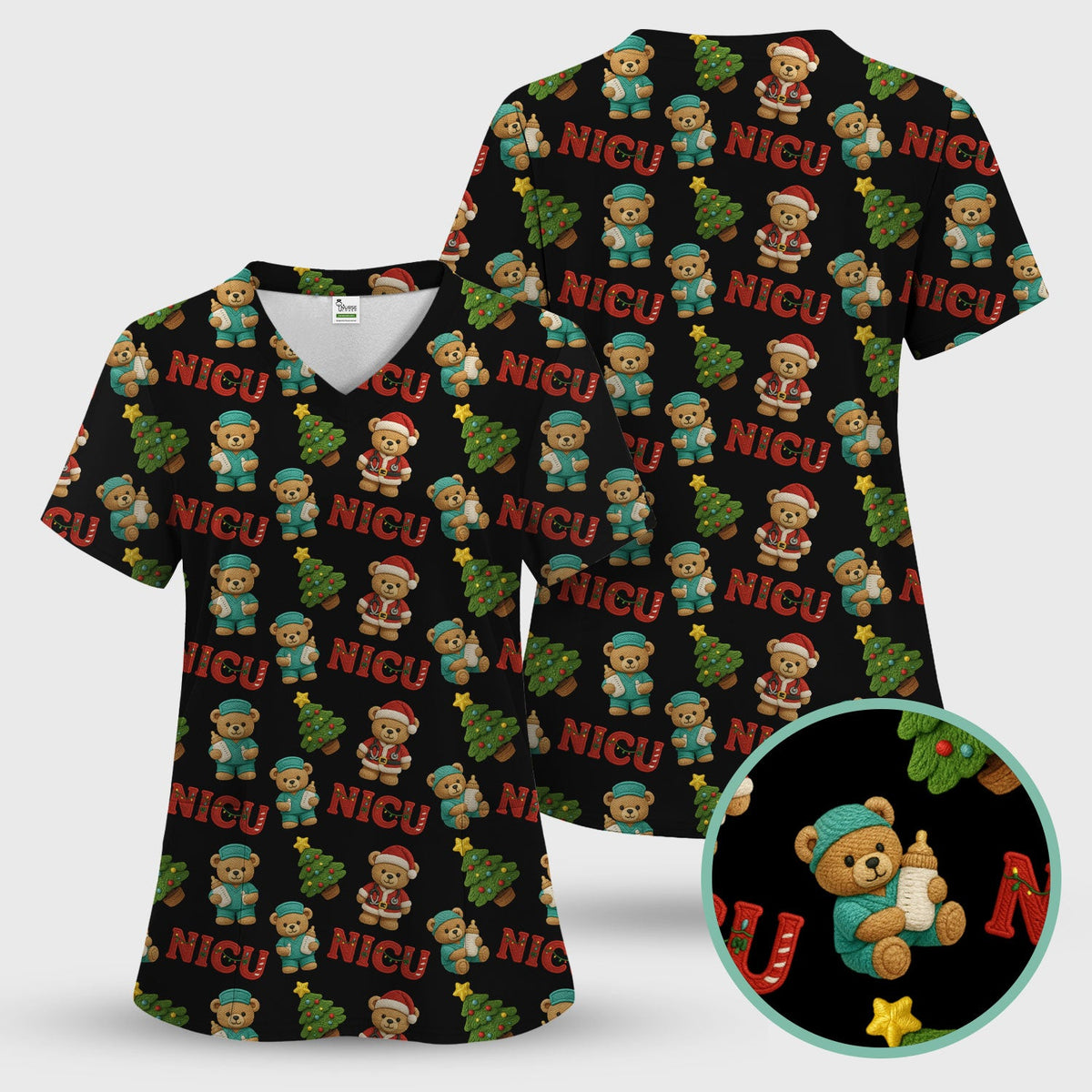 NICU Nurse Teddy Bear Scrub Set - Christmas Gift
