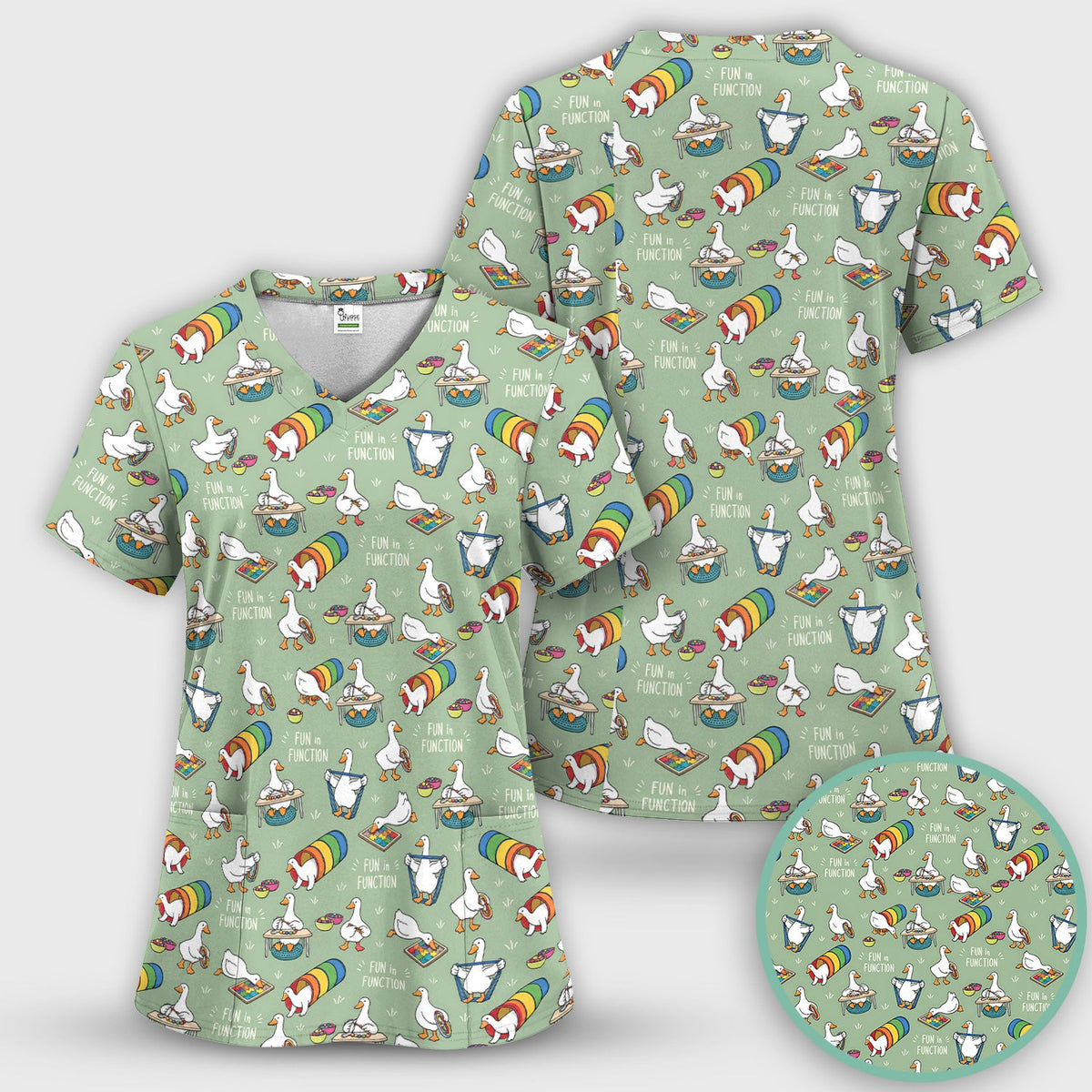 Fun In Function Occupational Therapy Duck Nurse Scrub Set