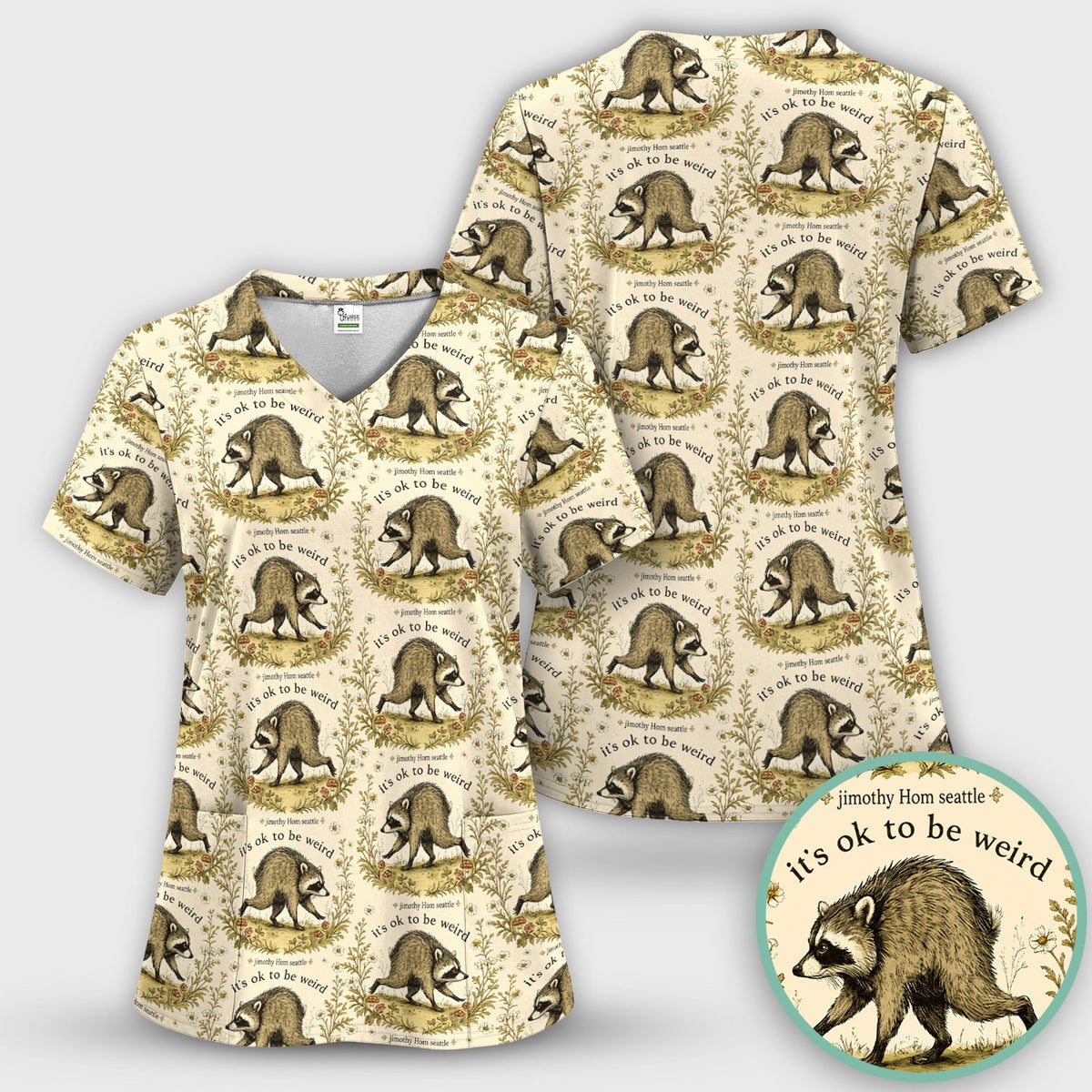 It's OK To Be Weird With Jimothy Scrub Top