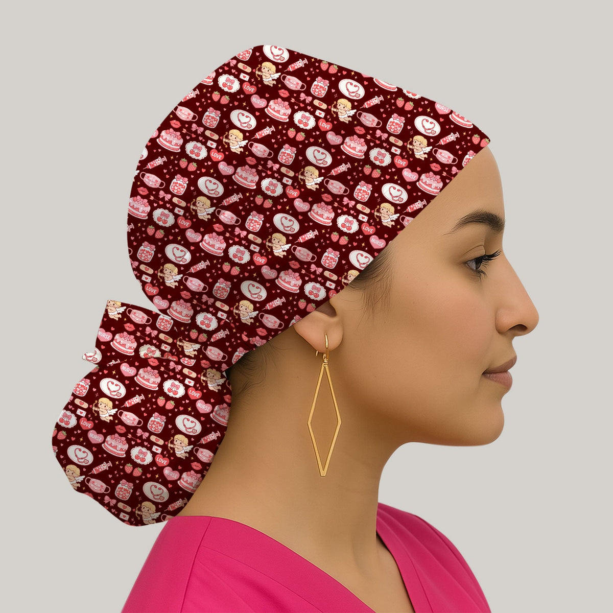 Cupid Valentine Love Scrub Cap