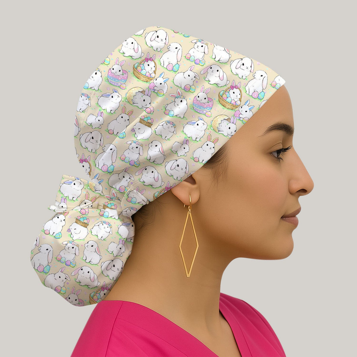 Bunny Egg Scrub Cap - Easter Gift For Nurse