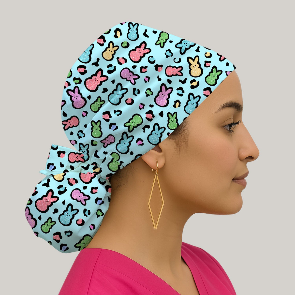 Pastel Bunny Scrub Cap