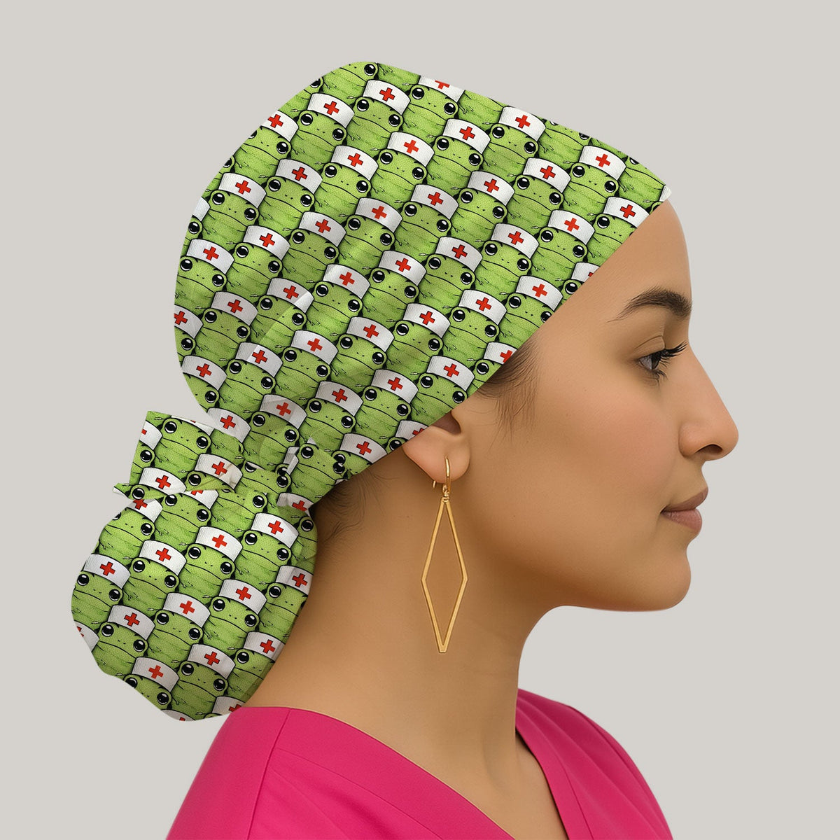 Green Nurse Frog Scrub Cap
