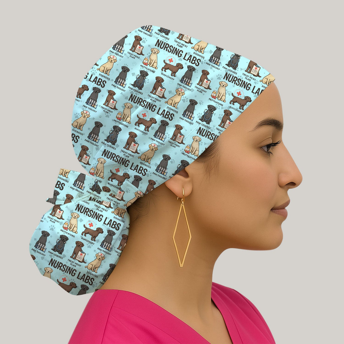 Lab Dog Scrub Cap