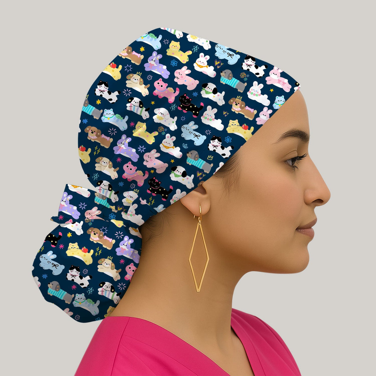 Kawaii Animal Scrub Cap