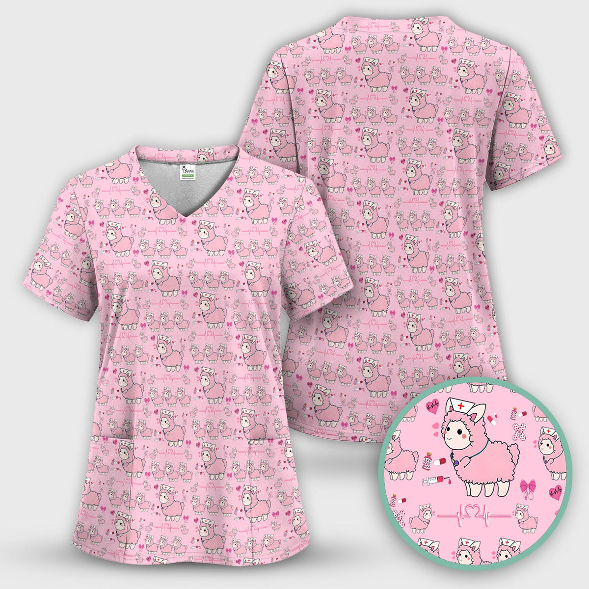 Llama Ain't Got Time For Your Drama Nurse Scrub Top
