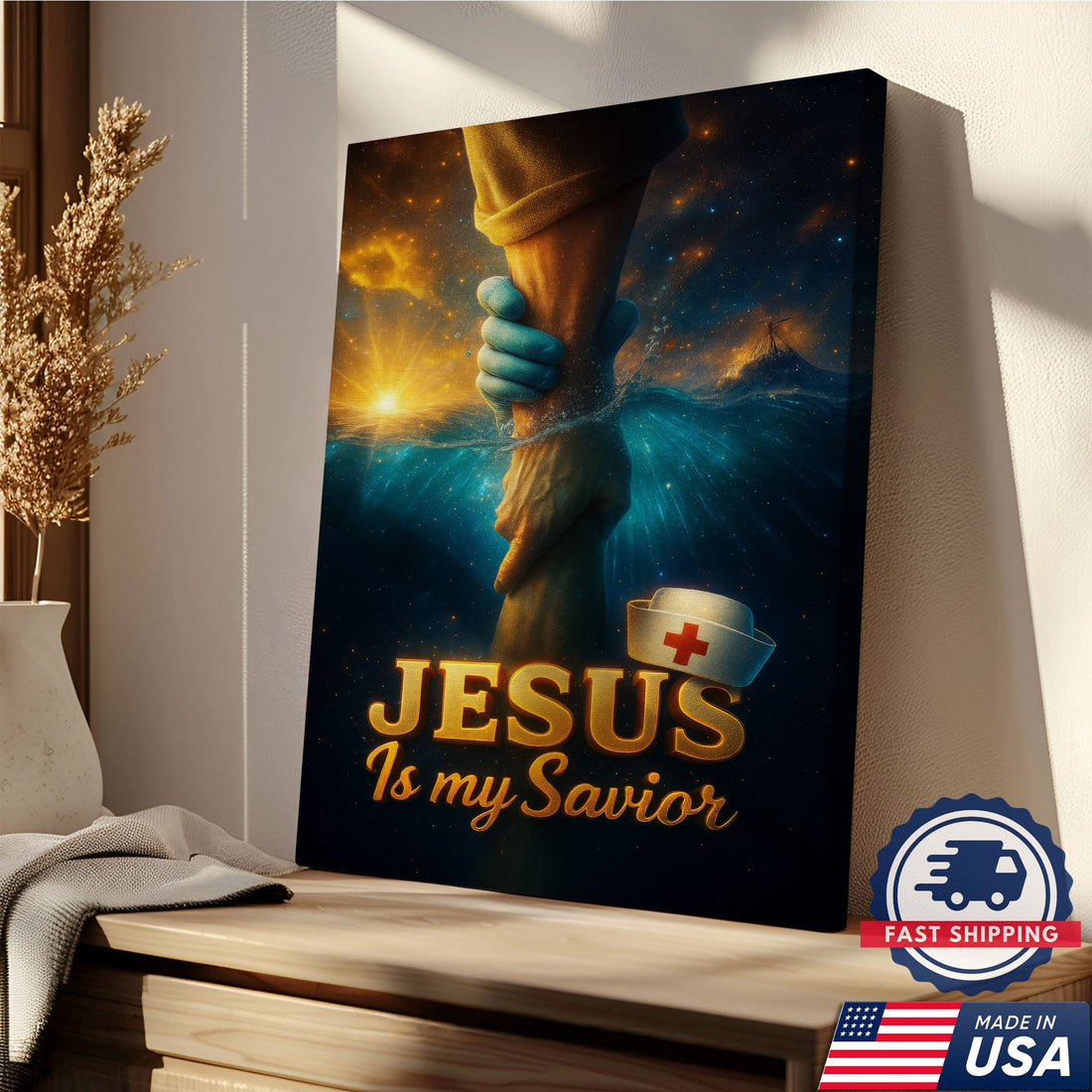 Jesus Is My Savior Nurse Canvas