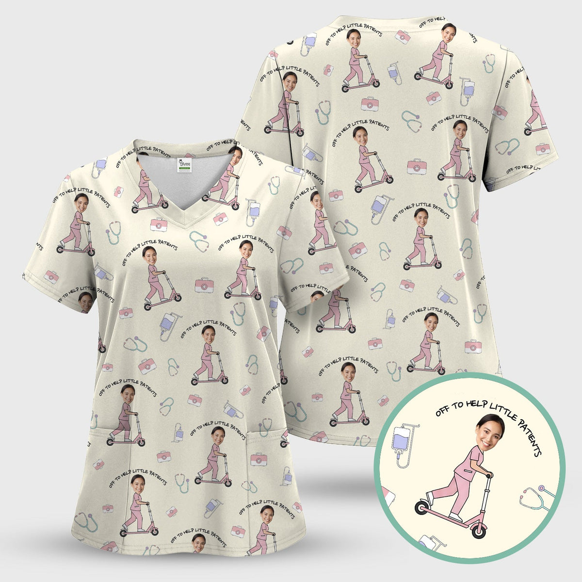 Personalized Pediatric Nurse Scooter Face Scrub Set
