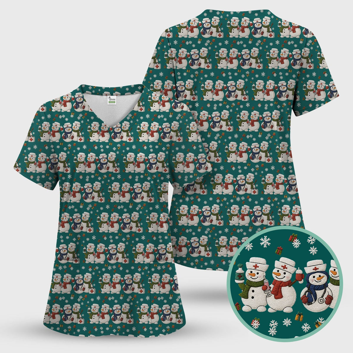 Snowman Nurse Scrub Set - Christmas Gift