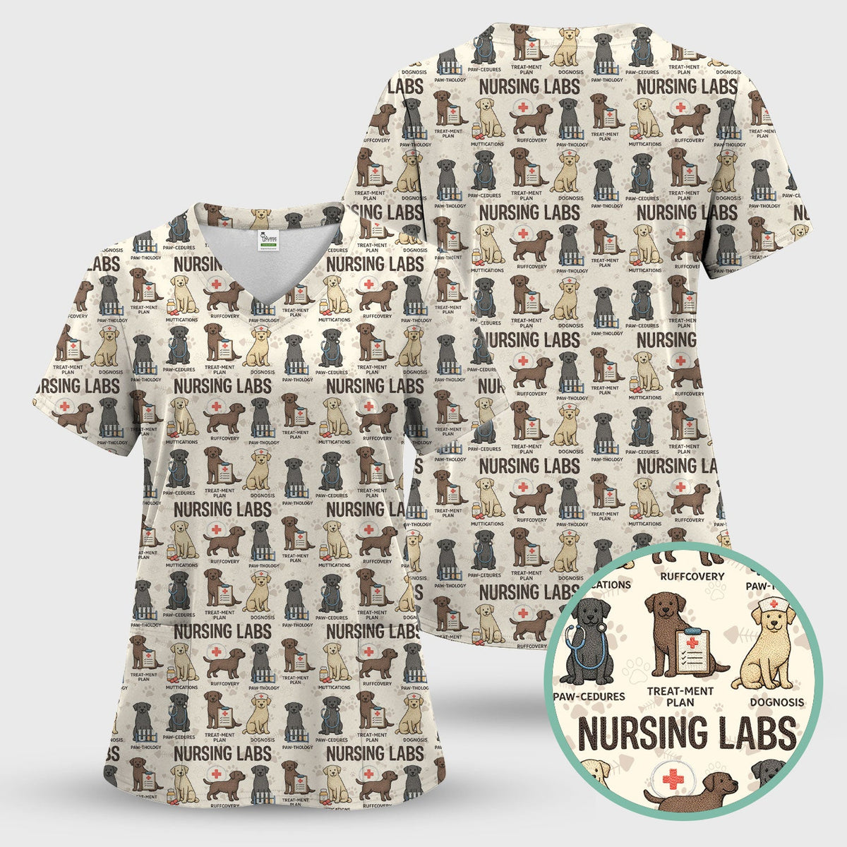 Lab Dog Nurse Scrub Set