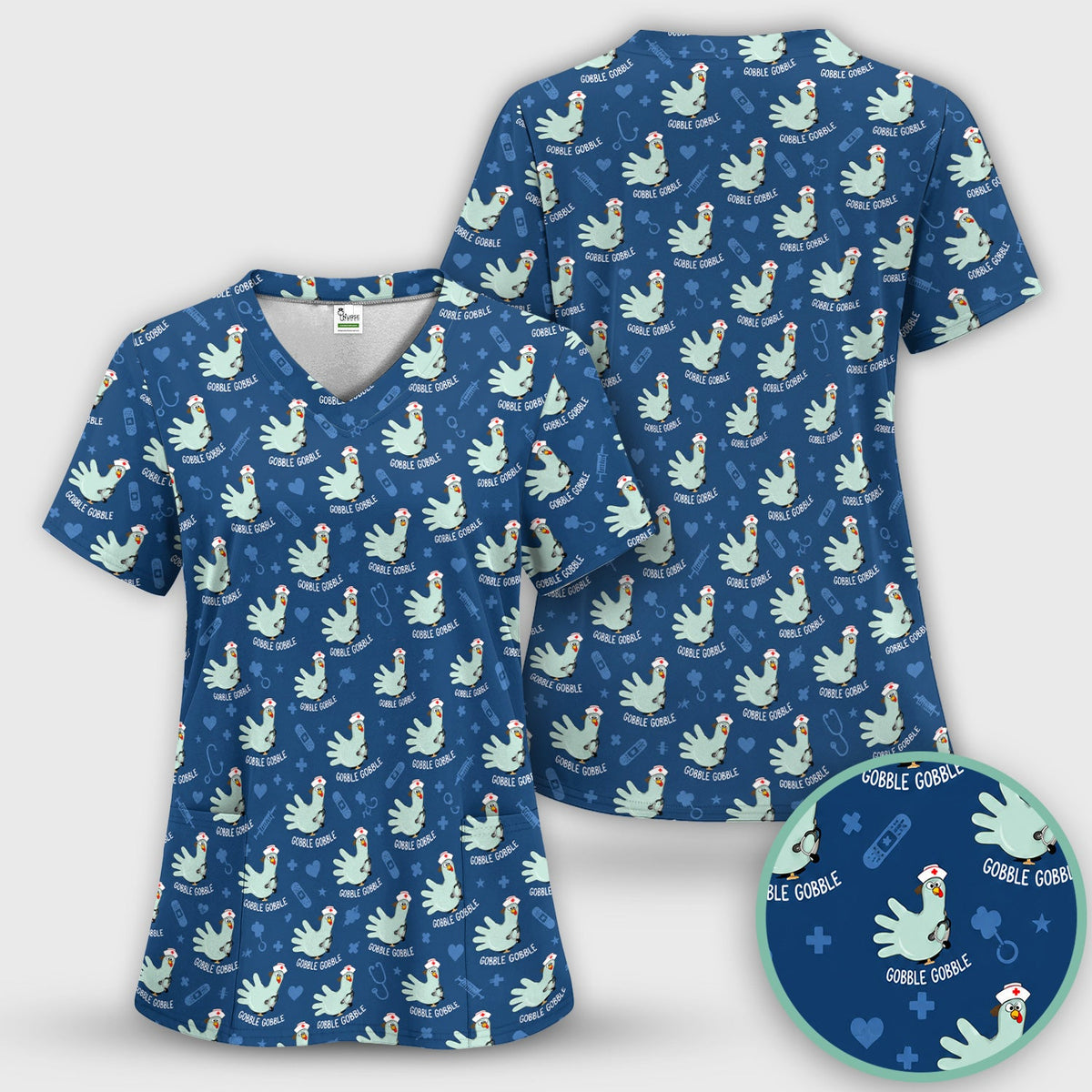 Gobble Gobble Turkey Nurse Scrub Set