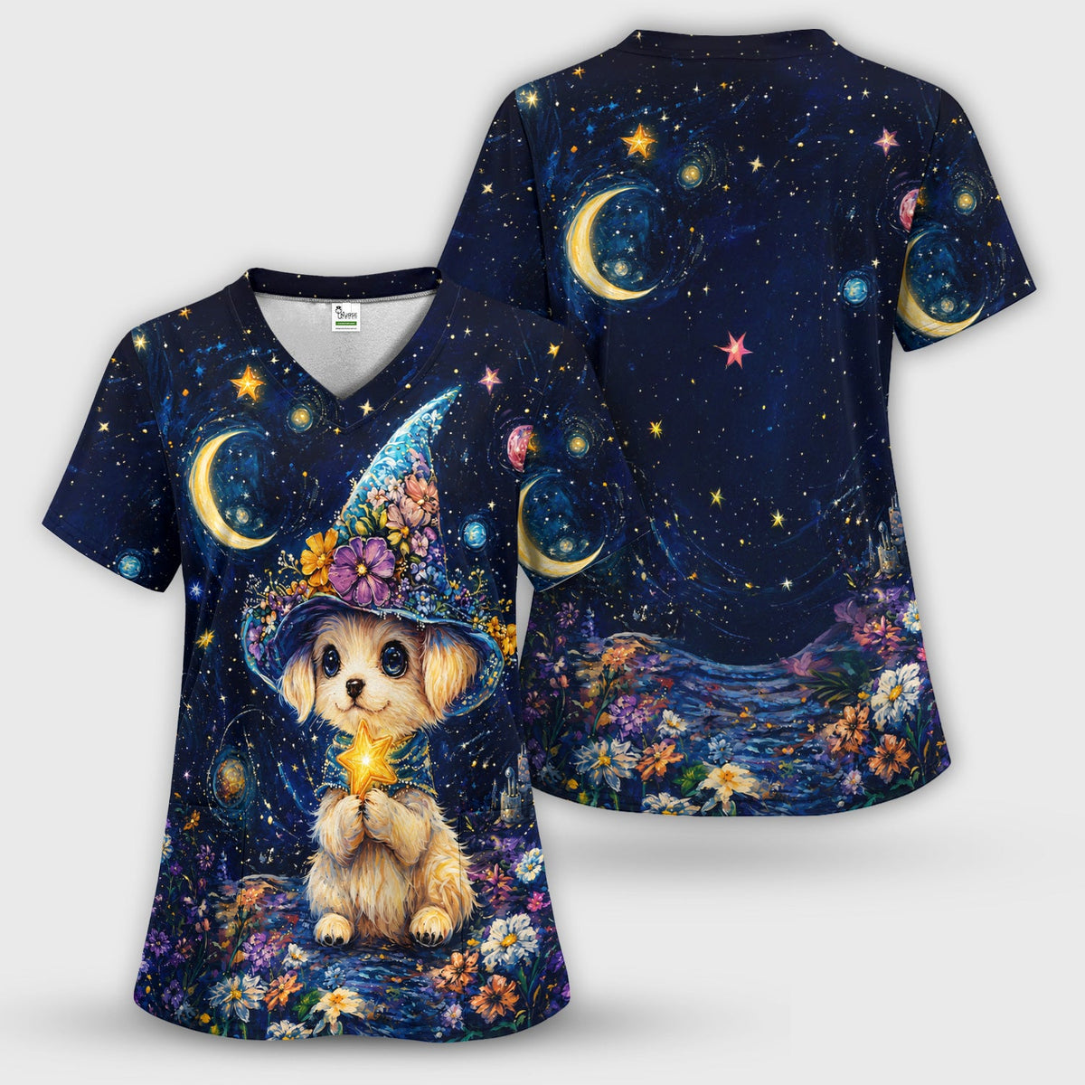 Puppy Wizard Nurse Scrub Set