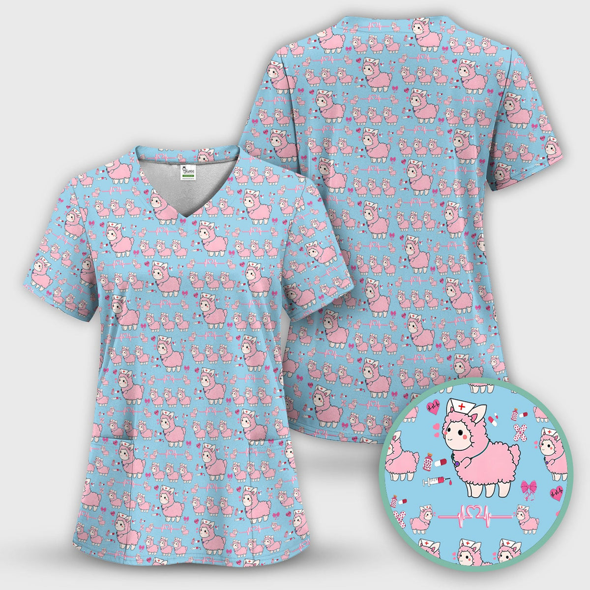 Llama Ain't Got Time For Your Drama Nurse Scrub Top