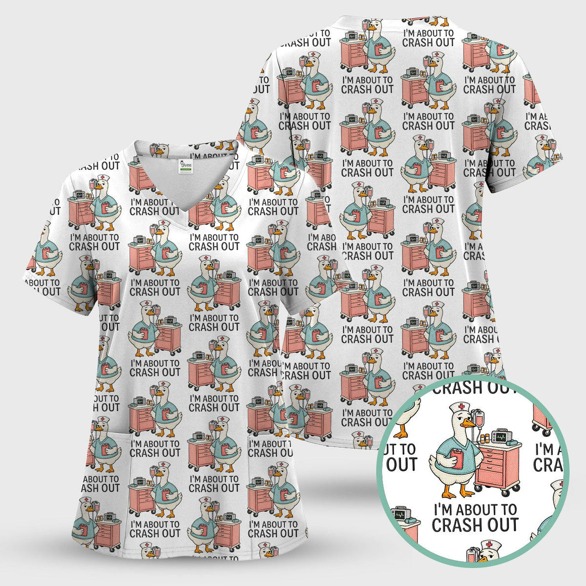 Goose Crash Out Nurse Scrub Set