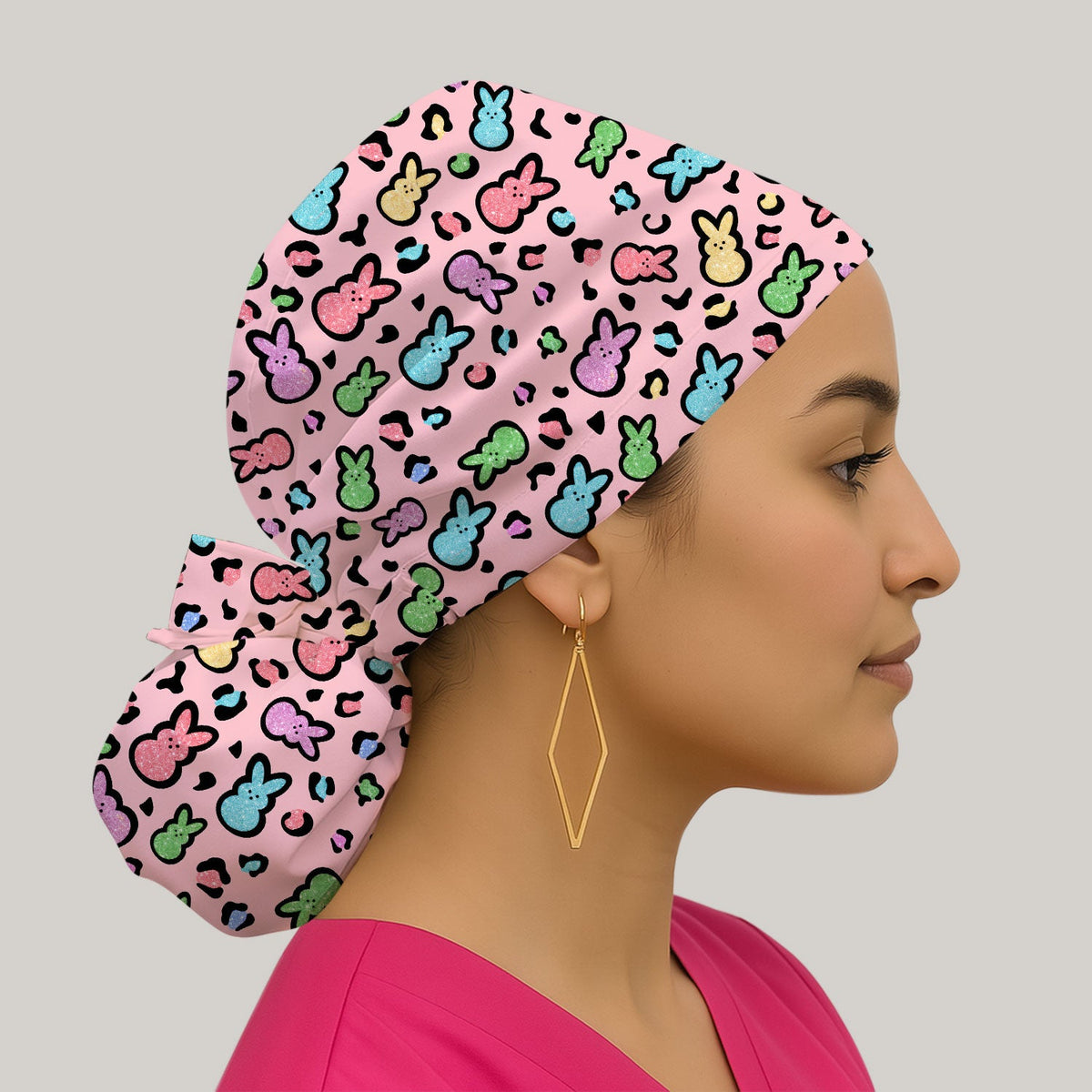 Pastel Bunny Scrub Cap
