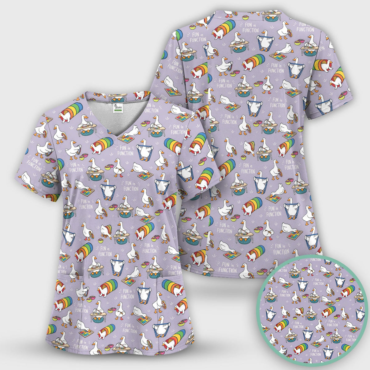 Fun In Function Occupational Therapy Duck Nurse Scrub Set