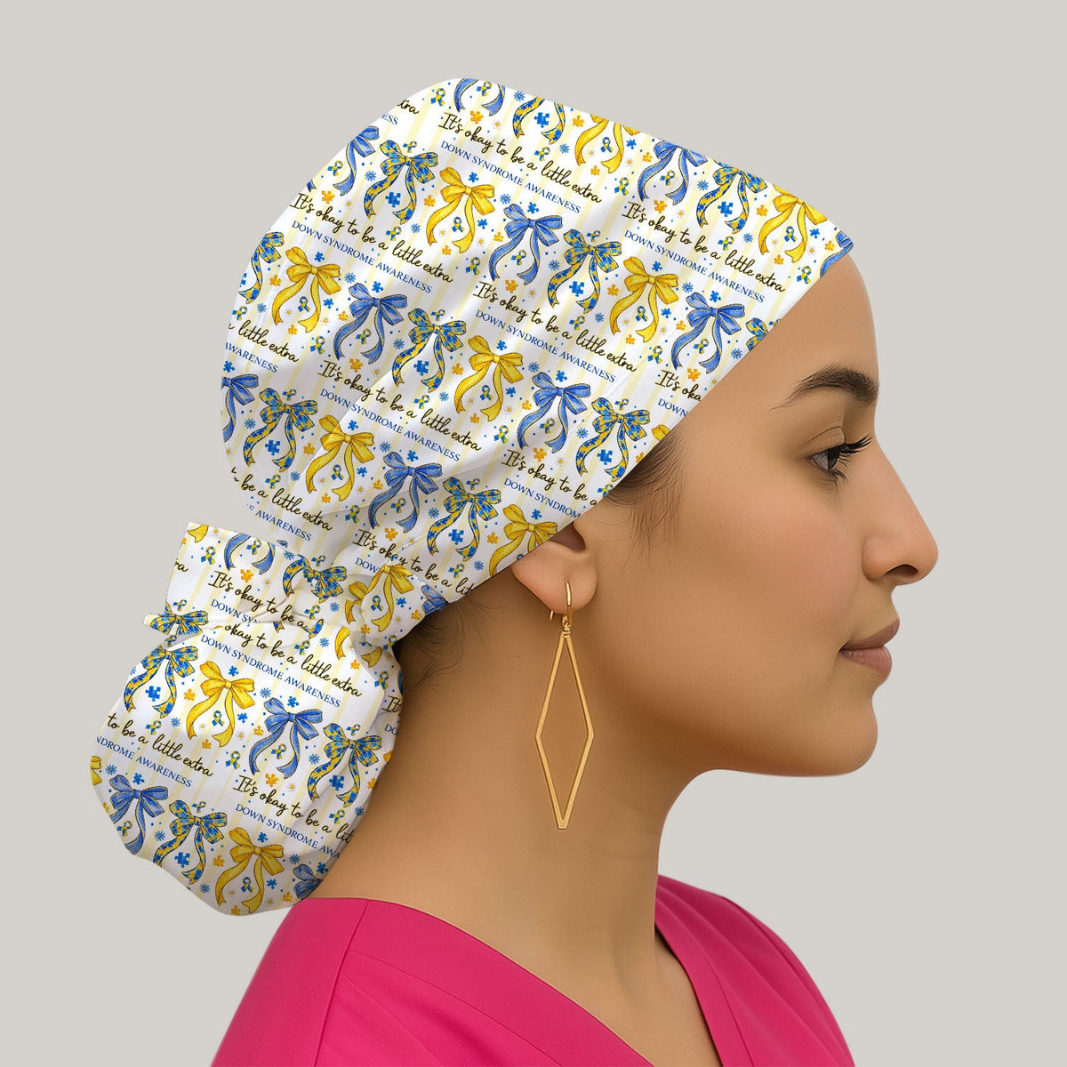 Down Syndrome Awareness Ribbon Scrub Cap