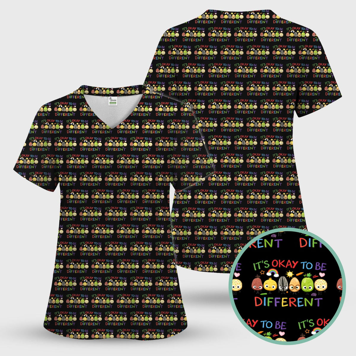 Autism Awareness It's OK To Be Different Nurse Scrub Top