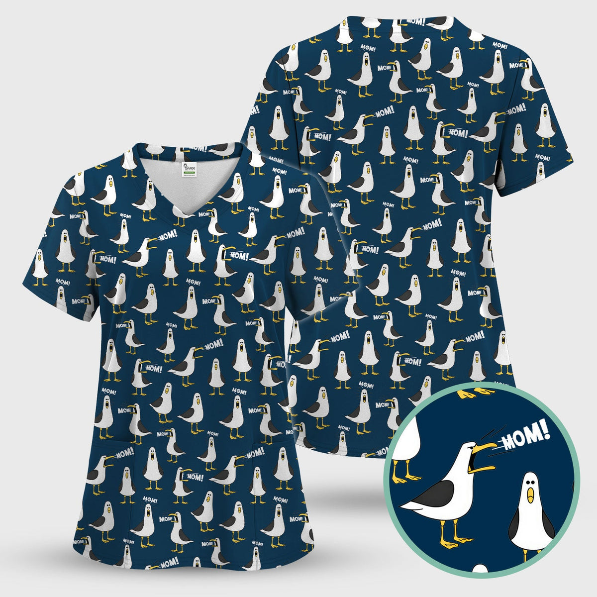 Seagull Mom Nurse Scrub Set