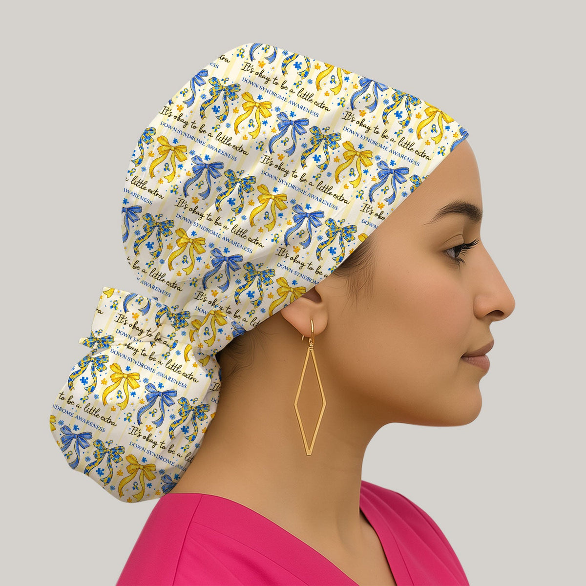 Down Syndrome Awareness Ribbon Scrub Cap