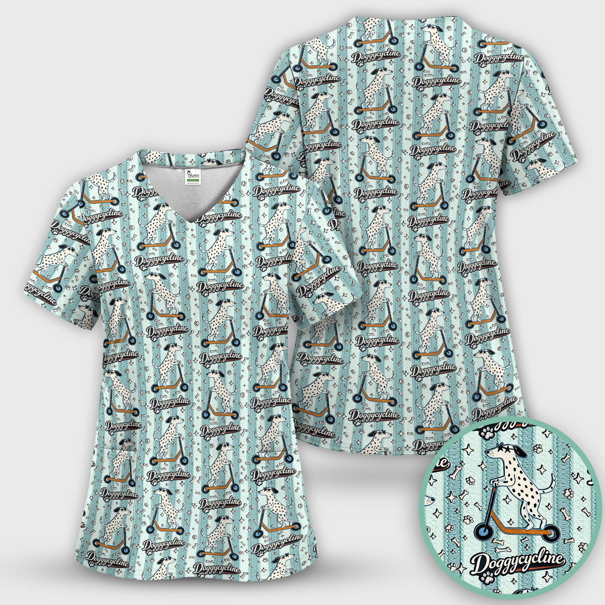 Veterinary Dalmatian Nurse Scrub Set