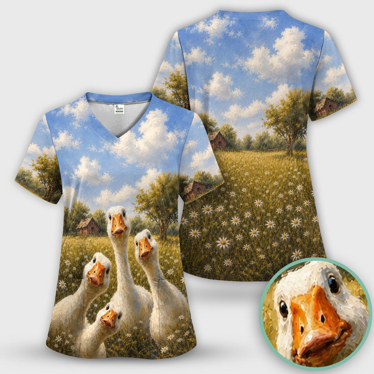Farmhouse Goose Meadow Nurse Scrub Set