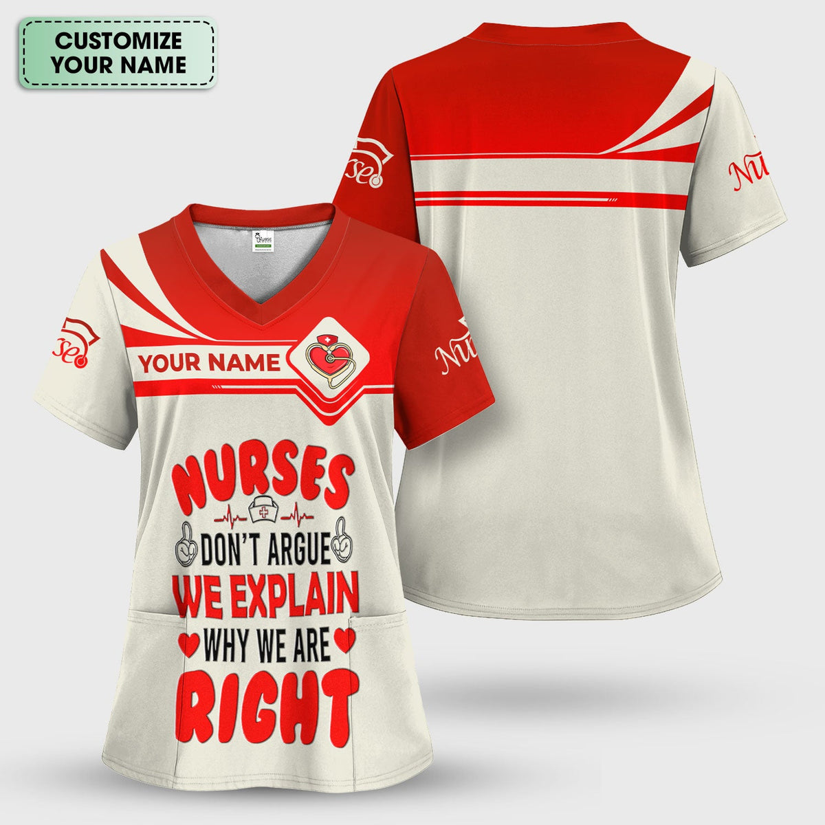Personalized We Explain Why We Are Right Nurse Scrub Top