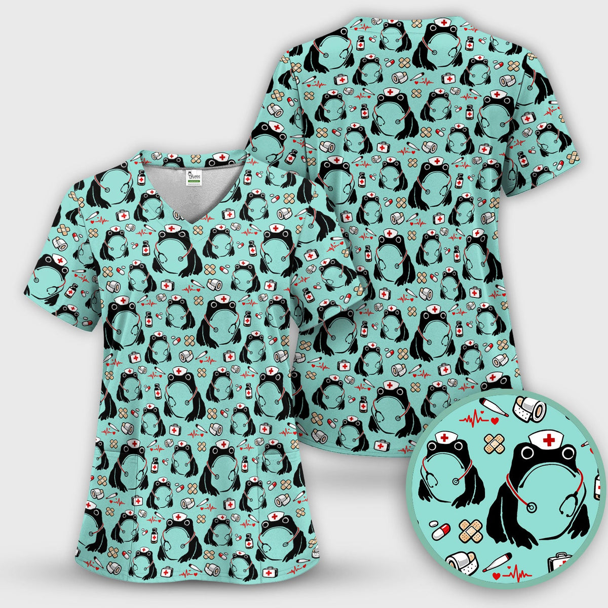 Frog Medical Nurse Scrub Set