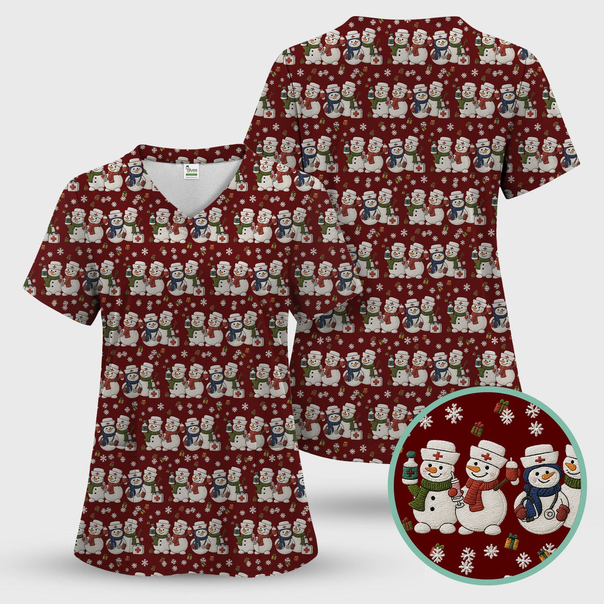 Snowman Nurse Scrub Set - Christmas Gift
