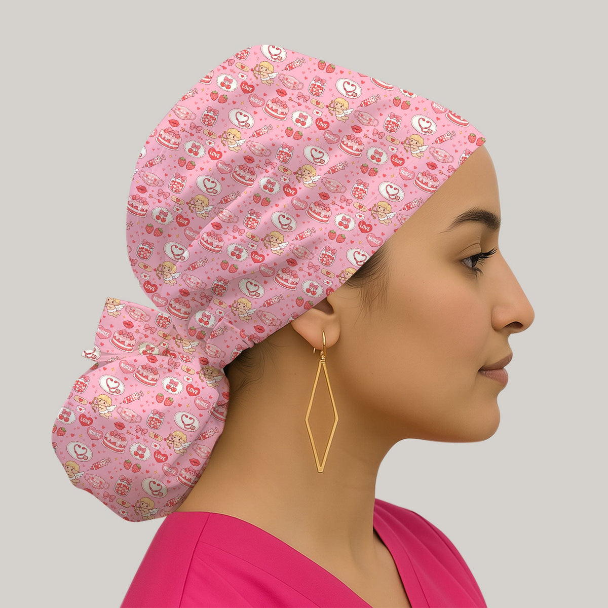 Cupid Valentine Love Scrub Cap