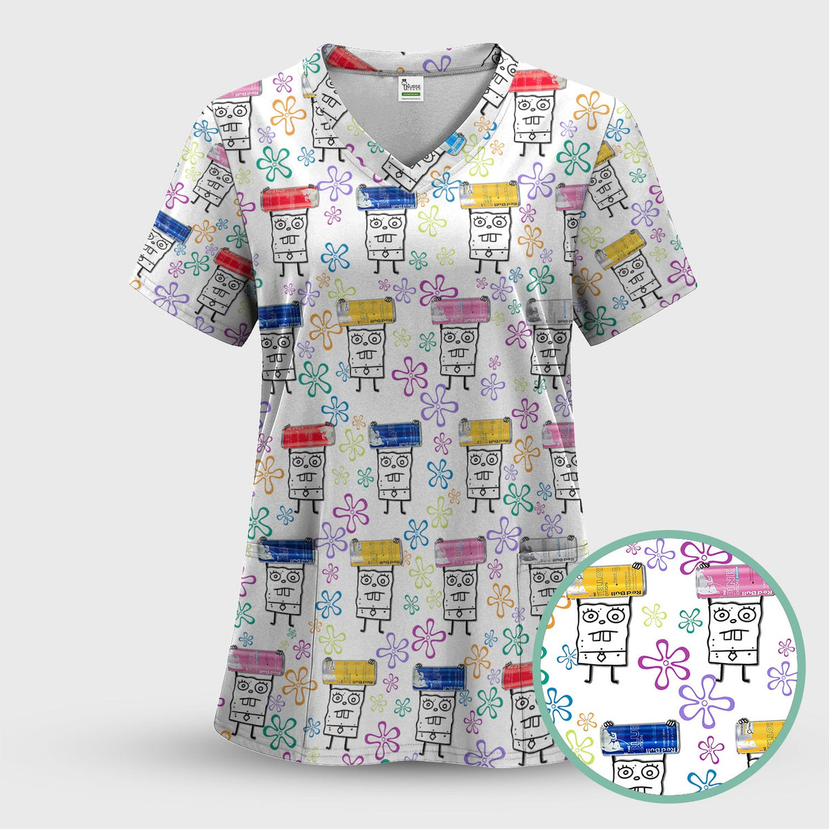 Doodle Bob Energy Drink Nurse Shirt